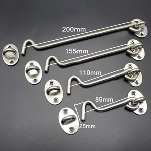 ตัวล็อคแบบตะขอเกี่ยวสแตนเลสอย่างดี สีดำ สีเงิน สำหรับประตูบานเลื่อน ประตูโรงนา หน้าต่าง ยี่ห้อ SSR รุ่น Satin - Product Image 3