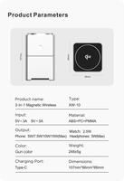 Estación de Carga Inalámbrica Rápida 3 en 1 de 15W Justlink, Soporte de Carga Inalámbrico Multidispositivo para Teléfono, Apple Watch y AirPods