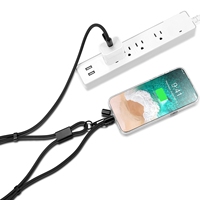 Kabel Pengisi Daya 2 in 1 untuk Ponsel, Tali Ponsel Dual Type-C dengan Tab Pengikat yang Dapat Dilepas, Pengisian Cepat 60W PD Logo Kustom