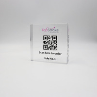 Bloc acrylique transparent de support de code barres de Wifi QR de bloc acrylique clair carré de code barres pour le restaurant