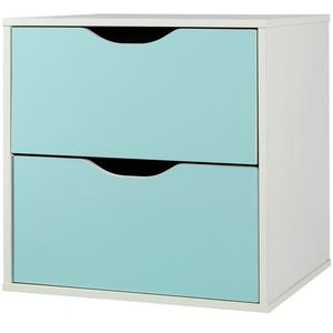 Mesita de noche con 2 cajones para dormitorio, mesita de noche, solución de almacenamiento compacta, precio directo de fábrica - Product Image 1