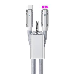 Nuovo Design 65W USB C a C cavo di ricarica rapida con cordino per telefono <span class=keywords><strong>2</strong></span> <span class=keywords><strong>in</strong></span> 1 <span class=keywords><strong>in</strong></span> Nylon intrecciato per iPhone 16 15 Samsung S24 S23 1M/3.3FT - Product Image 2