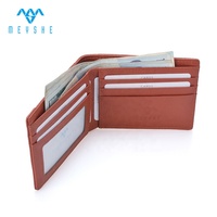 Dompet penyimpan kartu merek kulit asli dan kanvas Vintage kualitas tinggi mode kustom pabrik untuk pria