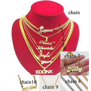 Benutzer definierte Namens kette Edelstahl 18 Karat vergoldet Frauen <span class=keywords><strong>Name</strong></span> Brief Halskette Personal isiert anpassen Namens schmuck für Frauen - Product Image 2