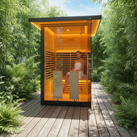 Sauna extérieur au design moderne, infrarouge à spectre complet, faible EMF, sauna de jardin pour 2 personnes, à vendre