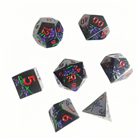 Ensemble de dés en métal personnalisés pour D&D avec gravure florale, dés de jeu de table en alliage de zinc pour Dungeons & Dragons, cadeau pour joueur de collection