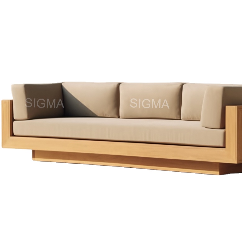 Luxury Waterproof Garden Sofas Solid Teak Outdoor Furniture With Cushions
