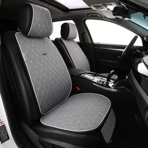 New product car accessories in bulk order linen material plus side pocket to store mobile phone car seat cushion