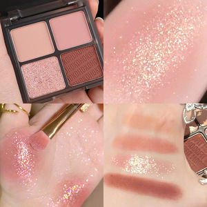 Bán Buôn 4-Màu Kem <span class=keywords><strong>Eyeshadow</strong></span> <span class=keywords><strong>Palette</strong></span> Nhãn Hiệu Riêng Tối Màu Nâu Bóng Cho Các Bên Ánh Sáng lung linh Kết Thúc Rỗng Eye <span class=keywords><strong>Palette</strong></span> - Product Image 4