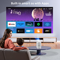 Téléviseur intelligent - Projecteur LCD 1080p Android 9 WiFi Portable de poche jusqu'à 4K Projection de 3 m pour le camping et le salon