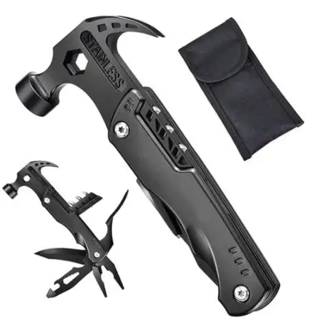 Portable Pocket Multitool Claw Hammer Stainless Steel Tool with Nylon Sheath Outdoor Survival Camping Hunting Hiking Equipment