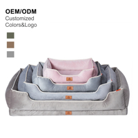 Canapé-lit pour chien en gros avec support en mousse alvéolée, housse amovible et lavable en peluche PV pour grands chiens OEM ODM