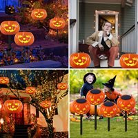 Lampu Solar Labu Halloween JIANGYU Terlaris, Tahan Air IP65, Kontrol Cahaya Pintar untuk Kolam Renang dan Taman