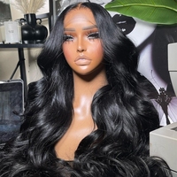 Perruques en cheveux humains vierges bruts, Perruque frontale en dentelle HD transparente 13x6, Ondulation Body Wave, 16-40 pouces, Sans colle, Pré-épilée, Cheveux vierges indiens