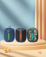 2023 Portable Tissu Bluetooth Haut-Parleur Basse Haute Qualité Fort Avec Lampe D'atmosphère Intelligente LED RGB Lumières CE RoHs FCC
