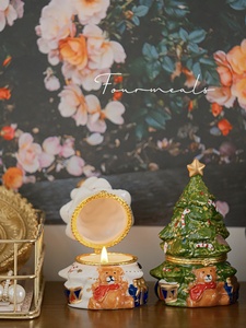 Fourmeals Petit Ours en Céramique <span class=keywords><strong>Arbre</strong></span> de Noë<span class=keywords><strong>l</strong></span> Cadeau Surprise - Pour une Ambiance Festive - Product Image 3