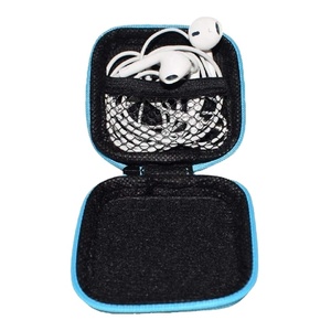 Estuche para Auriculares con Cierre de Cremallera en Forma de Mini Cuadrado, Caja de Almacenamiento para Cables de Datos y Auriculares - Product Image 1