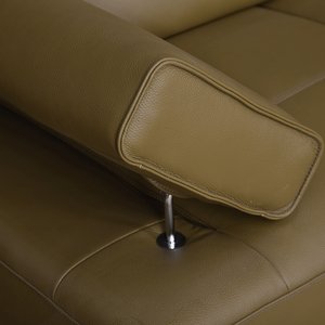 एर्गोनॉमिक्स लकड़ी समायोज्य चेस्टरफील्ड चमड़े के सोफे बिस्तर आरामदायक और होटल के लिए बैकरेस्ट के साथ तीन-सीटर - Product Image 6