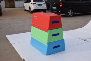 Saltando de Fitness ejercicio seguro Trapezoidal de salto con garrocha, caja de pliométricos cubierto de PVC gimnasia Mat - Product Image 4