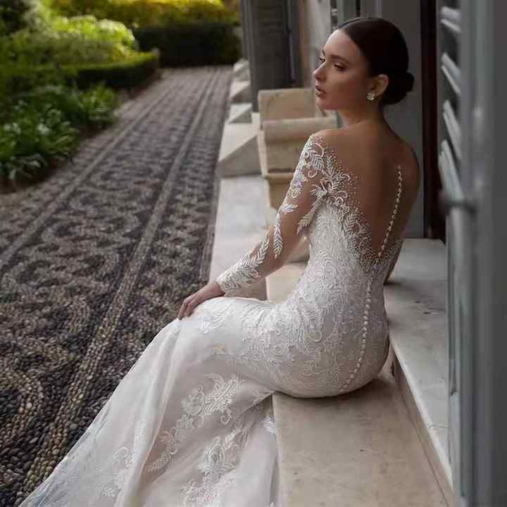 White Mermaid Wedding Dress with an Illusion Back for a Subtle Sexy Touch