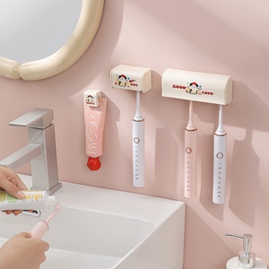 Plastic Wall Mounted <b>Toothbrush</b> <b>Holder</b> Bathroom Cup <b>Holder</b> Stand Wall Mounted <b>Holders</b> for Bathroom Vanity Organizer Storage - Product Image 3