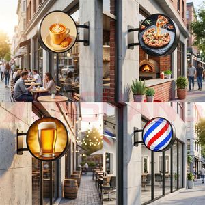 ป้ายไฟ LED ทรงกลม แบบตั้งโปรแกรมได้ผ่าน WiFi จอแสดงผล LED วงกลม ด้านเดียว/สองด้าน ป้ายโฆษณาดิจิทัล LED สำหรับหน้าร้านค้า - Product Image 5