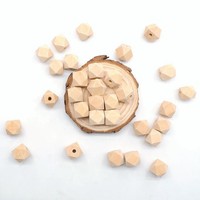 Bijoux en chaîne pour sucette biologique 18mm en bois de hêtre perles hexagonales en stock écologique pour bébé