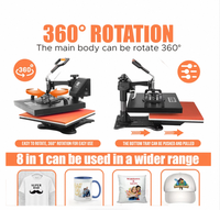 Vente directe en usine des fabricants Machine d'impression 8 en 1 combinée à chaud Tasse magique et T-shirt Technique de sublimation