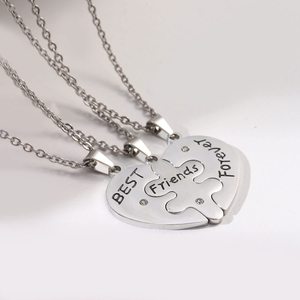 Wholesale Stainless Steel Friend Jewelry Custom Heart Shape <strong>Bff</strong> <strong>3</strong> Bestfriends Necklace Friendship - Product Image 3