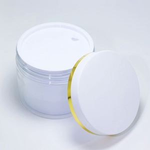 100g 200g 300g Double Wall Cosmetic <b>Storage</b> <b>Container</b> Plastic Skincare Makeup Eye Cream Jar with Gold Silver Cap - Product Image 4
