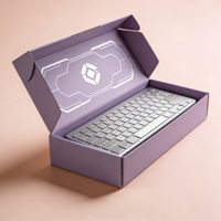 Boîte d'expédition GoTop avec vernis UV sélectif et gaufrage pour clavier mécanique, en carton avec pelliculage mat, insert en mousse personnalisé et fermeture magnétique