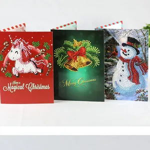 Tarjetas de Navidad DIY diamante pintura tarjetas de Navidad