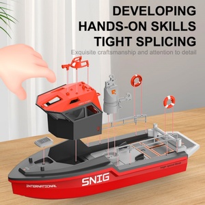 SJY-TX694 Mini Bateau de sauvetage télécommandé 2.4G à l'échelle 1:12, étanche, vitesse 8km/h, modèle de bateau de simulation, remorqueur, avec piles - Product Image 6