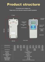 Dynamomètre numérique portable SF-50KN, instrument de mesure de force économique