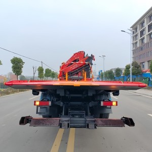 Shacman 6x4 <b>Flatbed</b> Recovery <b>Truck</b> with Knuckle Boom Crane for Heavy Vehicle Towing and Construction Equipment Lifting - Product Image 4