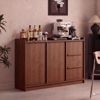 Buffet mural intégré en bois, meuble de rangement pour salon, armoire latérale de style vintage pour canapé