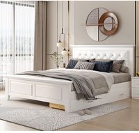 Lits en bois King Queen Full Size Chambre Made In Vietnam Meubles Retour Nouveau design de lits doubles deux king modernes en bois
