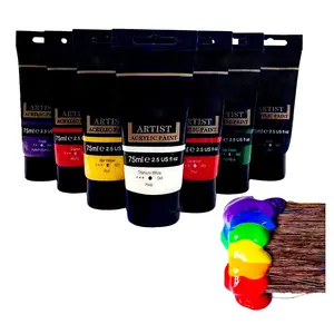 75ml Acrylic Paint 12 Paints Acrylic Colors Non Fading Acrylic For Paint For Artists Hobby Painters Kids