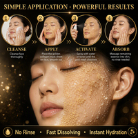 Masque facial en fil de collagène doré dissolvable, liftant, raffermissant, hydratant, anti-rides, soin de la peau, conforme aux normes d'exportation