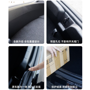 Tesla Model 3 Rear Bumper Trim Black Stainless Steel Clip On Trunk Protection Strip Anti Scratch Tailgate Cover - Product Image 3