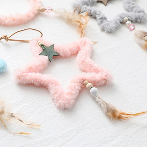 Décoration de Noël DAMAI : Étoile suspendue en peluche, pendentif étoile, carillon étoile, ornements élégants pour sapin de Noël - Product Image 4