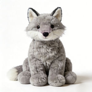 Nuovo Peluche Volpe Grigia, Adorabile Giocattolo Animale Imbottito, Peluche Volpe Personalizzabile, Bambola di Peluche Volpe Grigia - Product Image 2