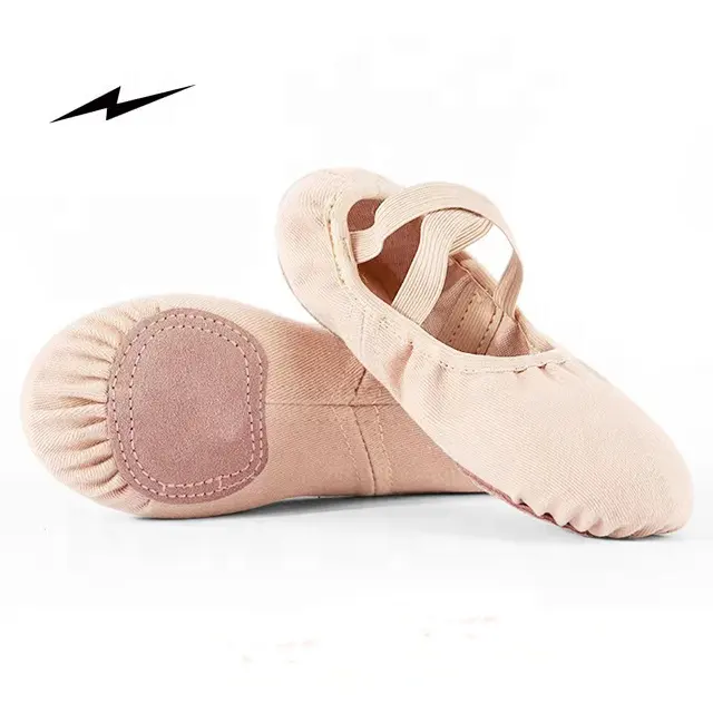 Customization Canvas Split Sole Flats Dance Ballet Shoe Professional High Quality Low Kids Girls Pink custom ballet shoe