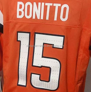 Listo para enviar Bonitto Orange Throwback Camiseta de fútbol americano cosida de la mejor calidad - Product Image 2