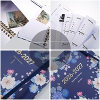 Agenda spirale céleste A5 2026-2027 Papillon Nocturne – Carnet hebdomadaire académique à spirale dorée – Cadeau