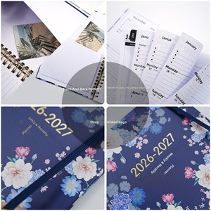 Agenda Settimanale 2026-2027 A5 Spirale Celeste con Farfalle Notturne, Agenda Accademica con Spirale Dorata, Regalo Taccuino in Inglese - Product Image 4