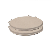 Coussin de chaise rond ergonomique moderne et imperméable avec sangles antidérapantes et bordure à passepoil pour cuisine, salle à manger, bureau à domicile