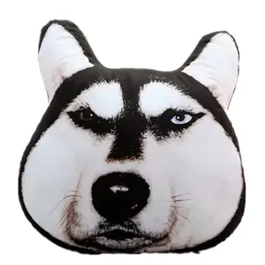 新款热销3D萨摩耶哈士奇狗毛绒玩具娃娃毛绒动物枕头沙发车装饰创意生日礼物YZT0091