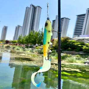 Leurre souple pour brochet à queue longue et ondulée 17cm 225cm, Leurre artificiel Squid Game, pour brochet, poisson-chat, poisson d'eau salée, <span class=keywords><strong>carpe</strong></span> - Product Image 1