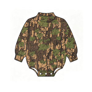 Pre-venta: Ropa para bebés con estampado de camuflaje de ramas forestales, pelele burbuja con cuello simulado para bebés, venta al por mayor de ropa para bebés - Product Image 3